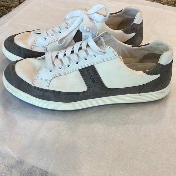 Prada white with grey trim Mens sneakers - Picture 8 of 9